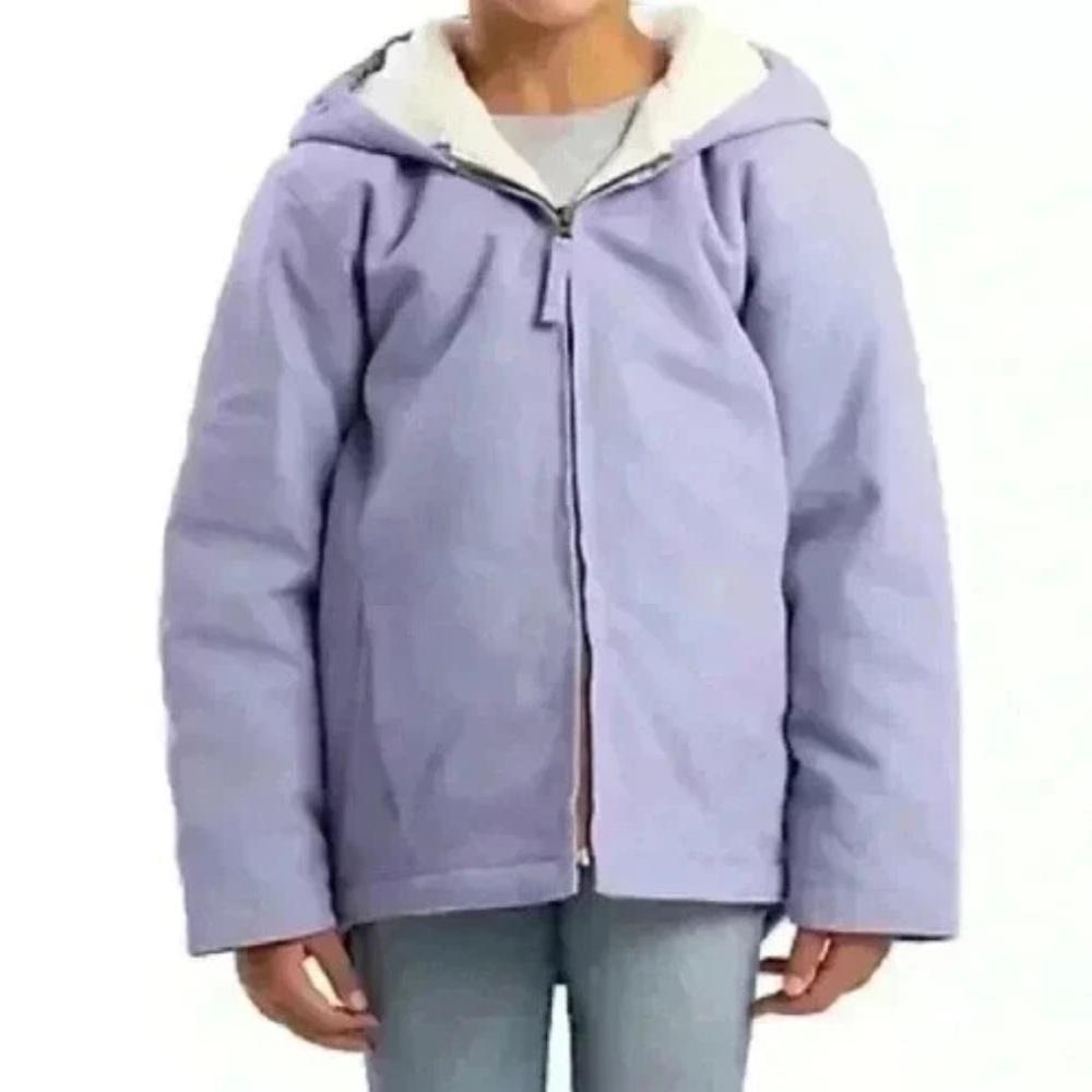Blue Mountain Junior Girls'‎ Sherpa-Lined Hooded Jacket Lavender large 14/16